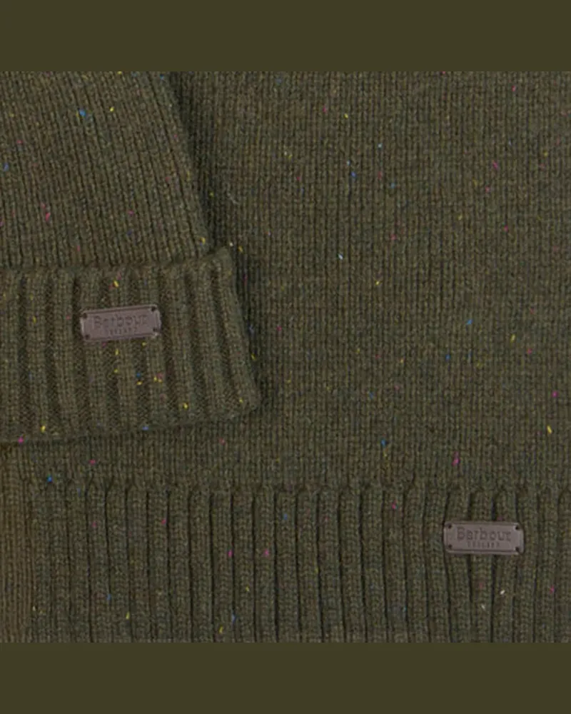 Barbour Men's Beanie And Scarf Gift Set Olive Green Acrylic Green