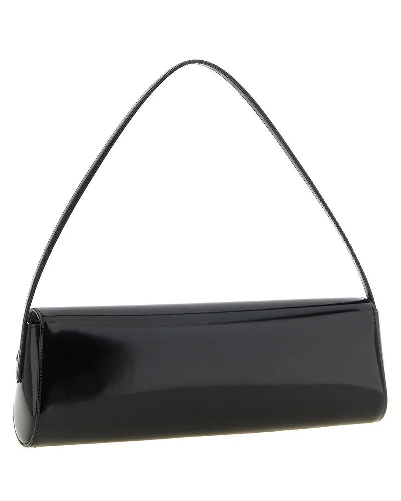 Jil Sander Kante Calfskin Leather Shoulder Bag — Black Black