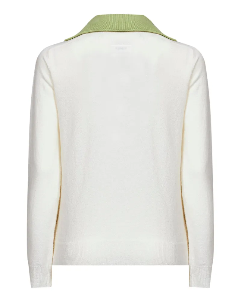 Maison Margiela Women Sweater Ivory Wool-Blend Ivory