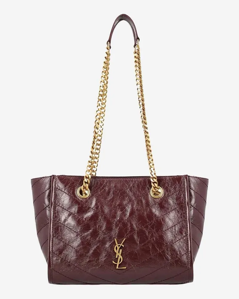 Saint Laurent Women's Shoulder Bag Niki Leather Bordeaux Bordeaux