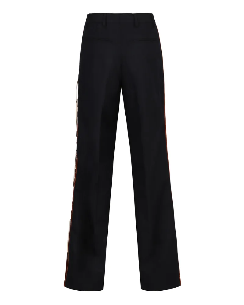 Dries van Noten Women's Trousers Straight Wool Navy Navy