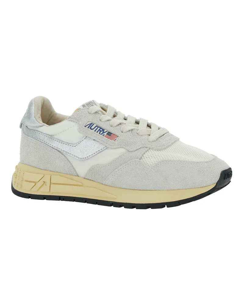 AUTRY Women's Sneakers Reelwind Grey Leather Blend Nylon Trainers 