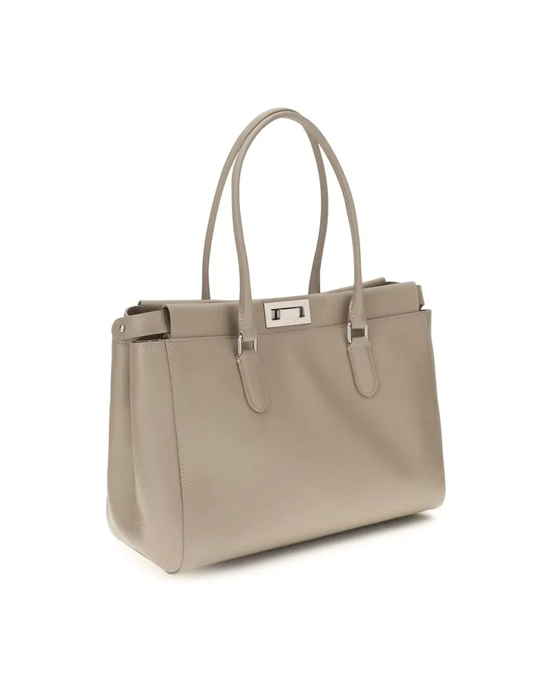 Fendi Peekaboo Calfskin Leather Shoulder Bag — Beige Beige