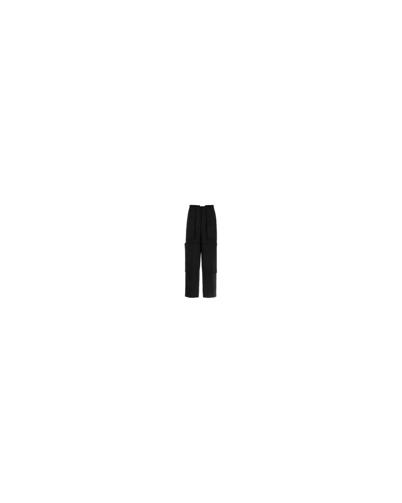 Maison Margiela Men's Black Satin Wide-Leg Pant Exterior: Viscose Pantaloni Trousers Black