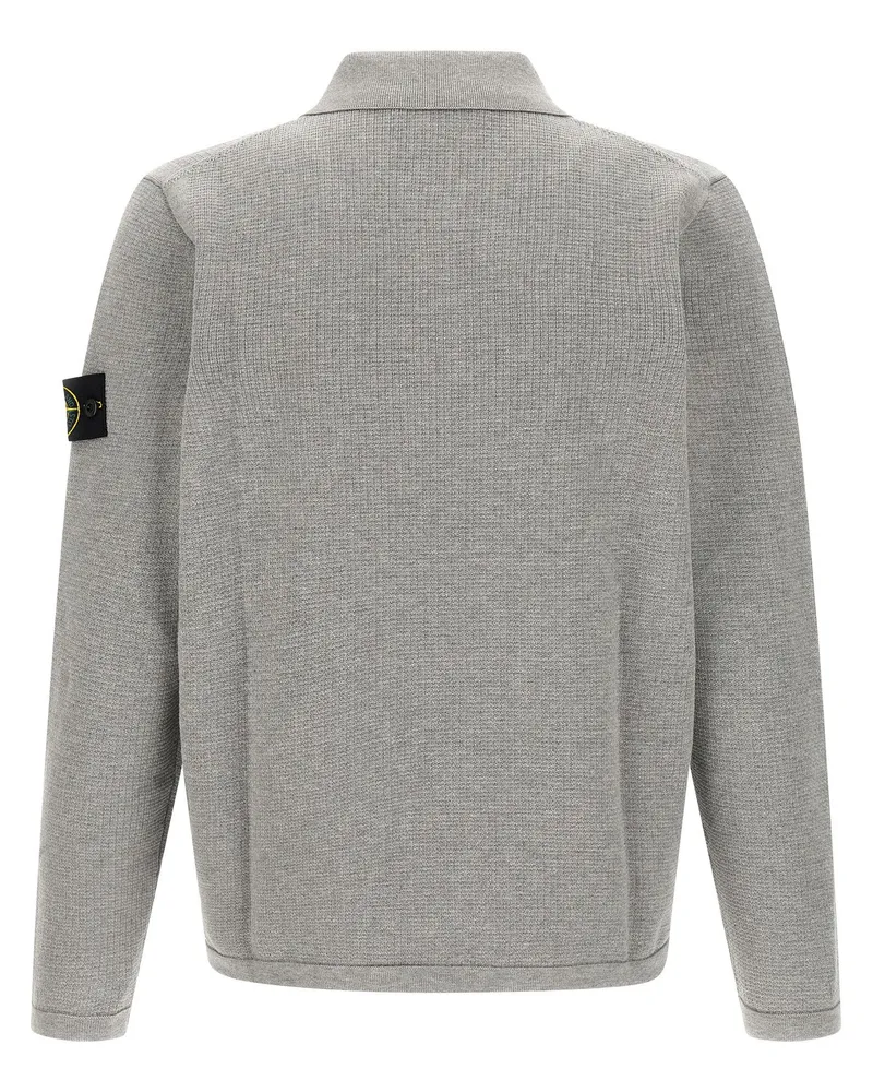 Stone Island Organic Cotton Polo Shirt — Gray Gray