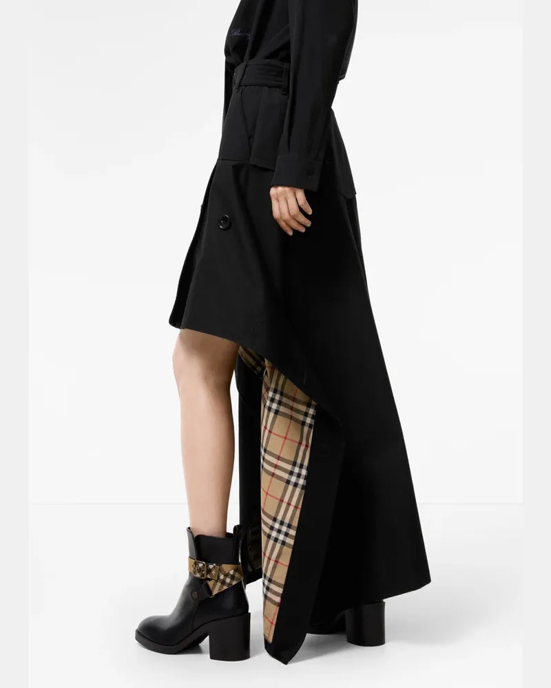 Burberry Burberry Check Midi Skirt — Black Black