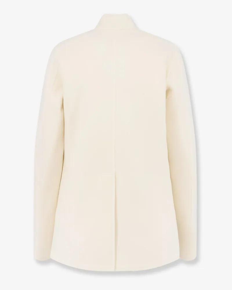ASPESI Women's Wool Coat With Mandarin Collar White White