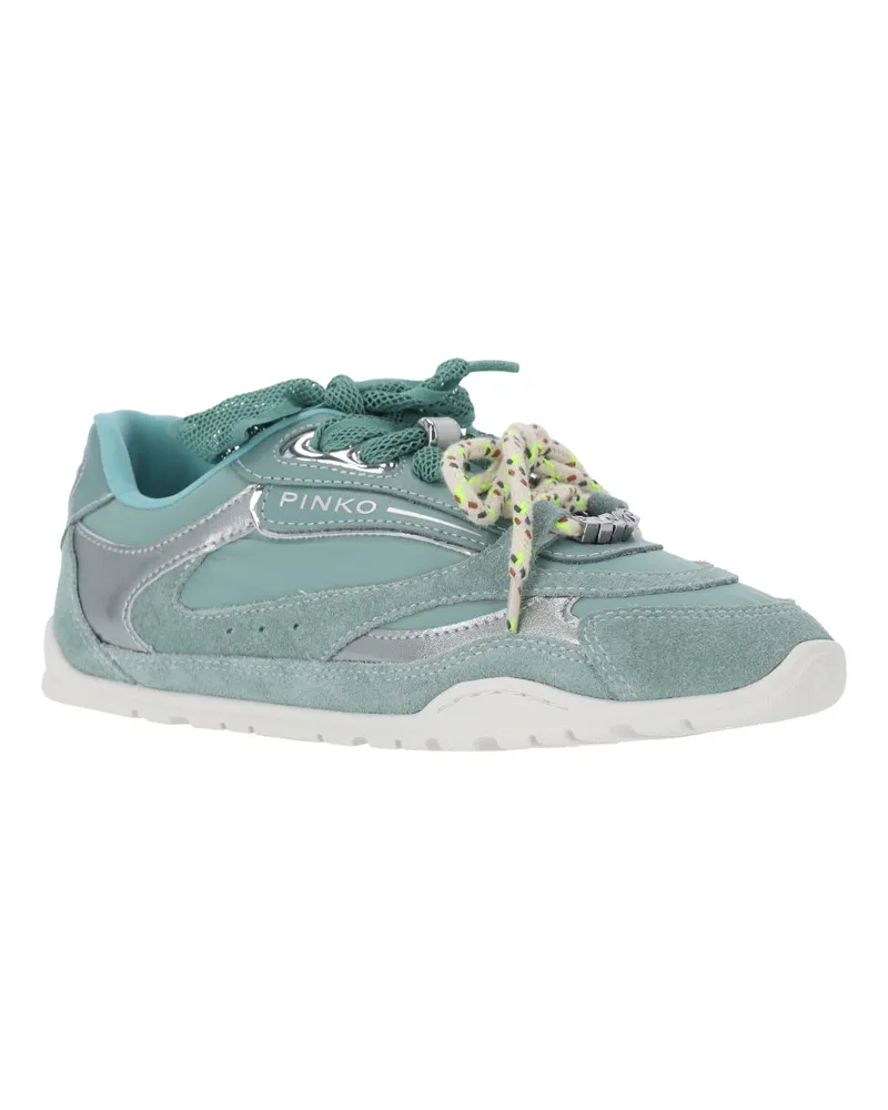 Pinko Women's Sneakers Blue Upper: Cow Leather Green