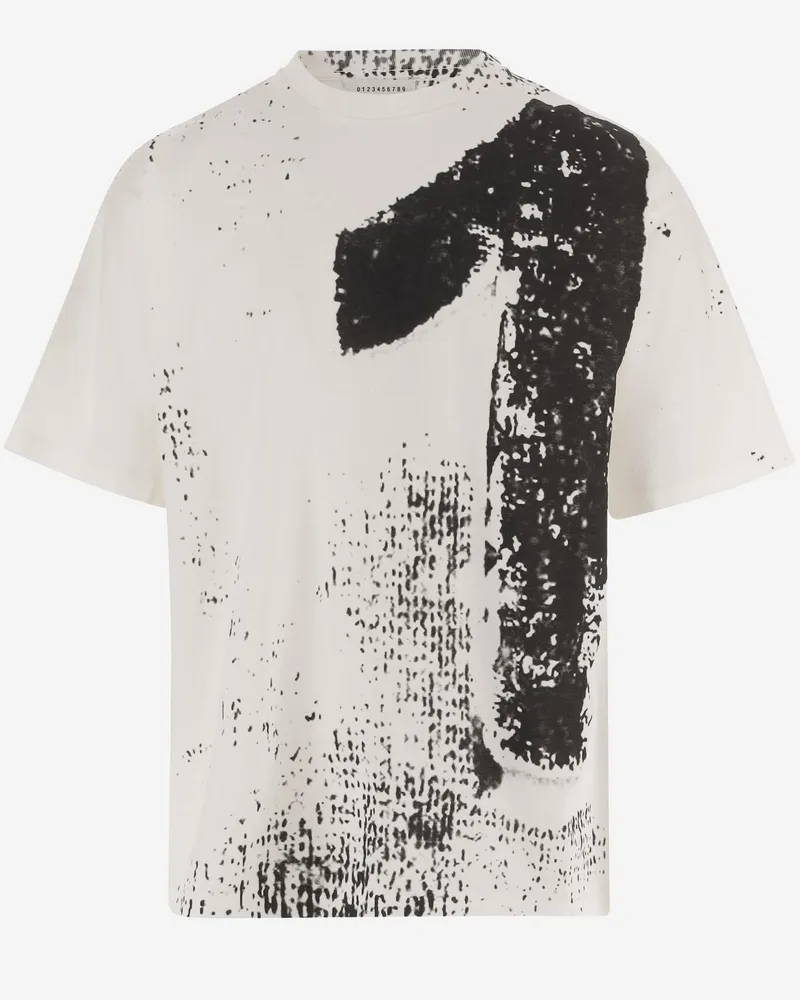 Maison Margiela Men's Cotton T-Shirt 10 Print White T-Shirts And Polos White