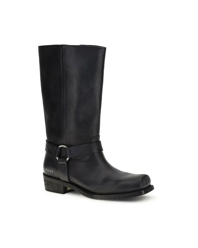 Golden Goose Women's Black Calf Leather Bos Taurus Ankle Boots Black