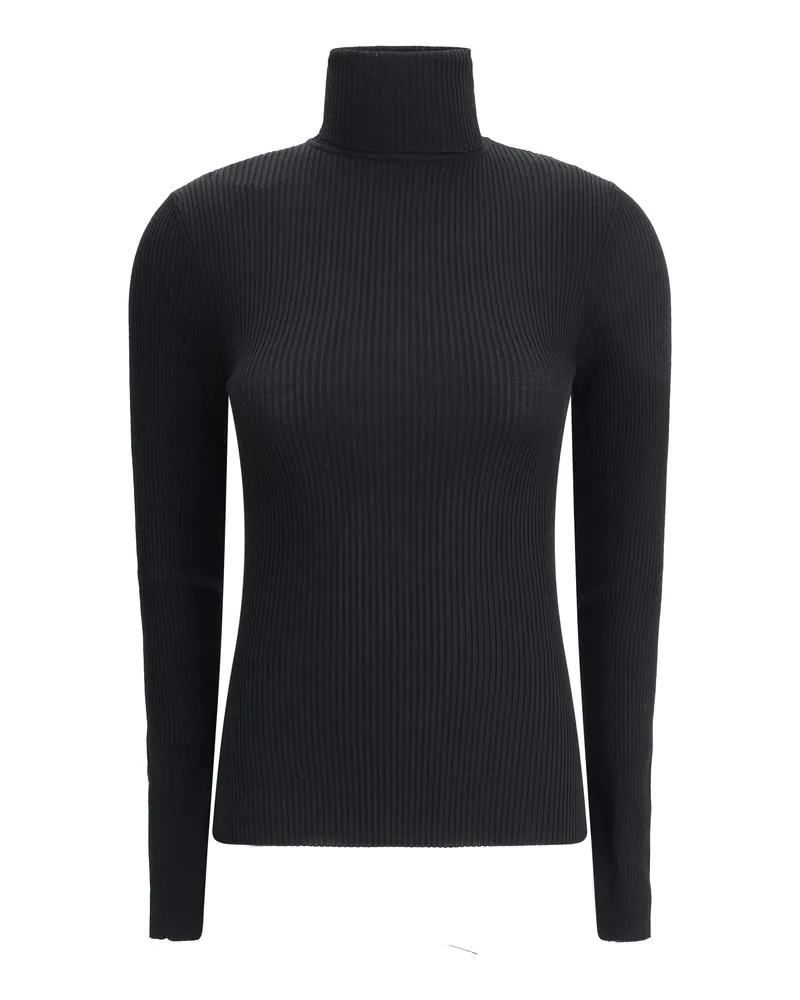 Wolford Virgin Wool Ribbed Sweater — Black Black