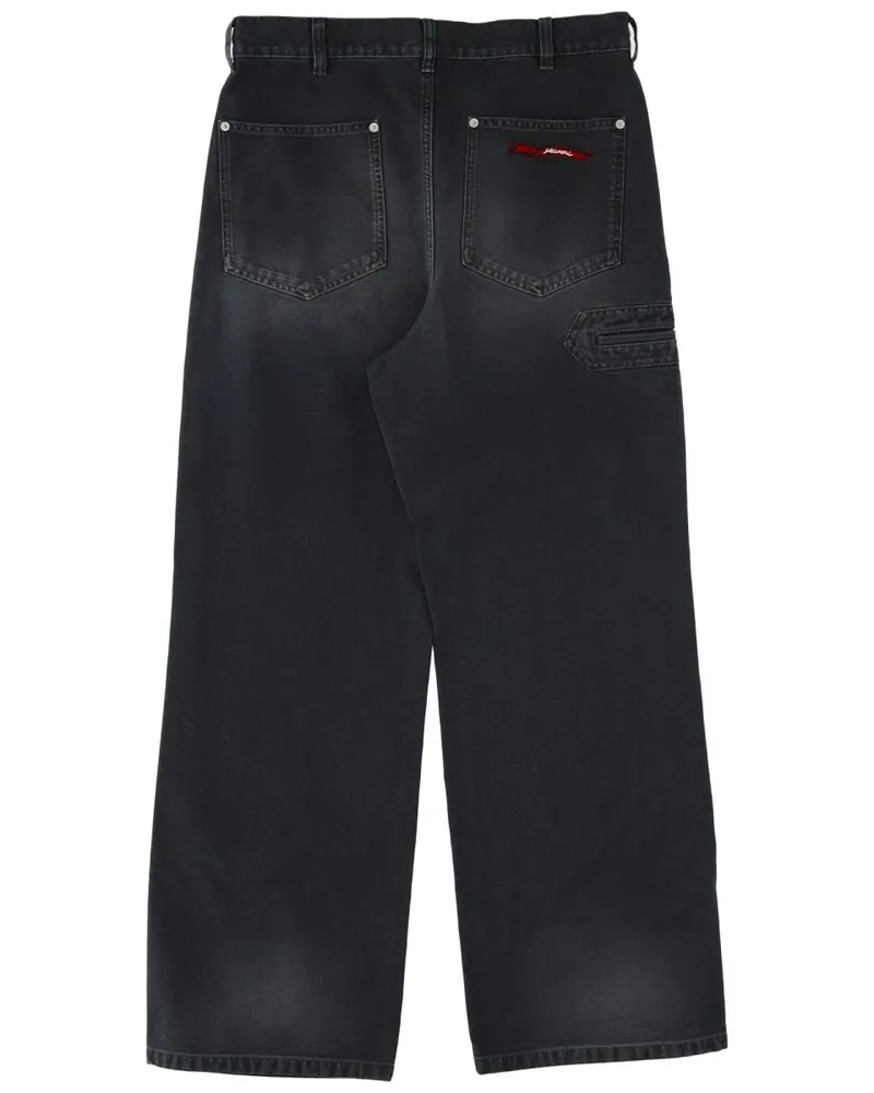 Marni Logo-Appliqué Cotton Jeans — Black Black