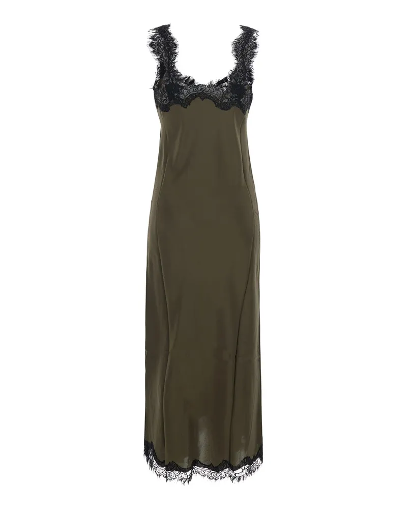 Gold Hawk Clothing Women Long Silk Dress With Spaghetti Straps Green Green