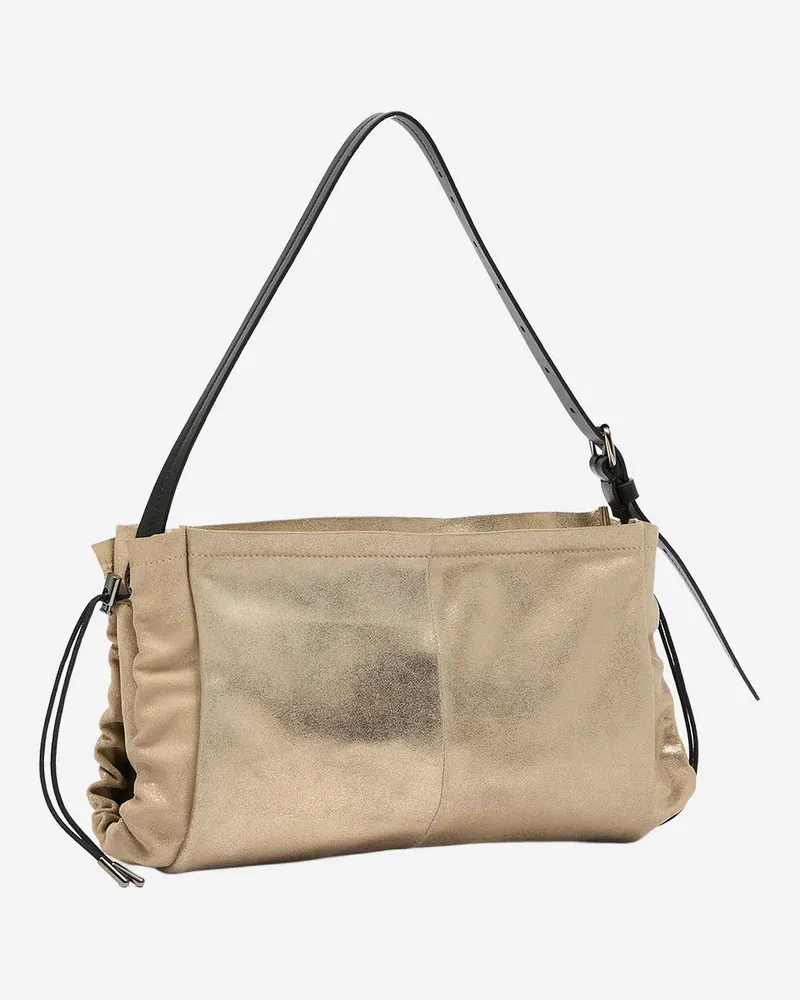 Maison Margiela Leather Drawstring Shoulder Bag — Gold Gold