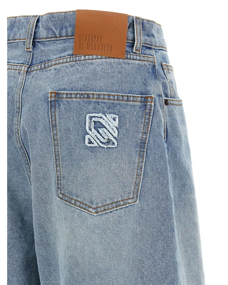 Giuseppe di Morabito Crystal-Embellished Denim Jeans — Blue Blue