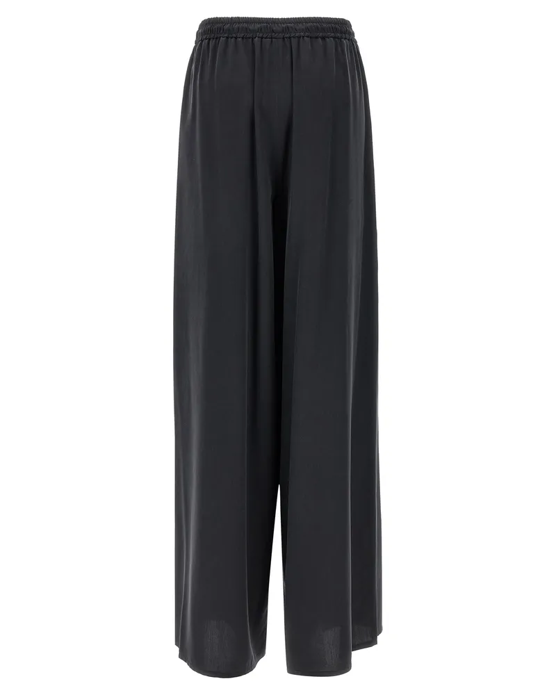 Max Mara Women's Blue Silk Casual Pants Black
