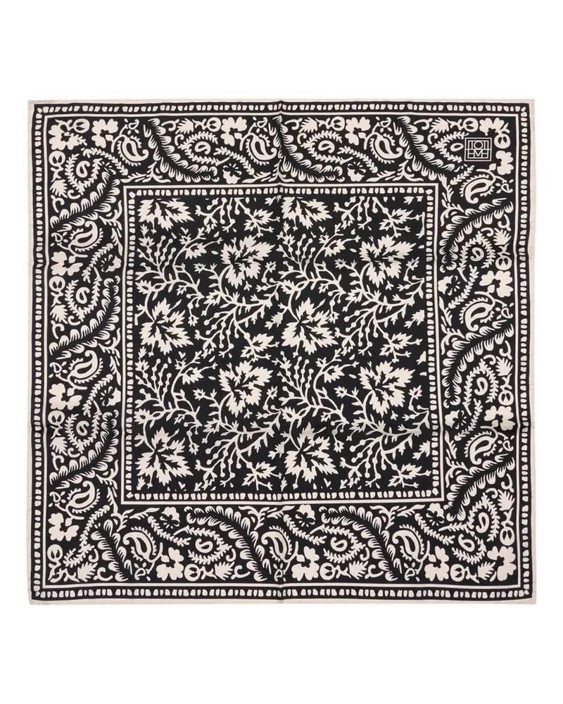 Totême Women's Hankie Lace Scarf -  Silk Black Accessories Black