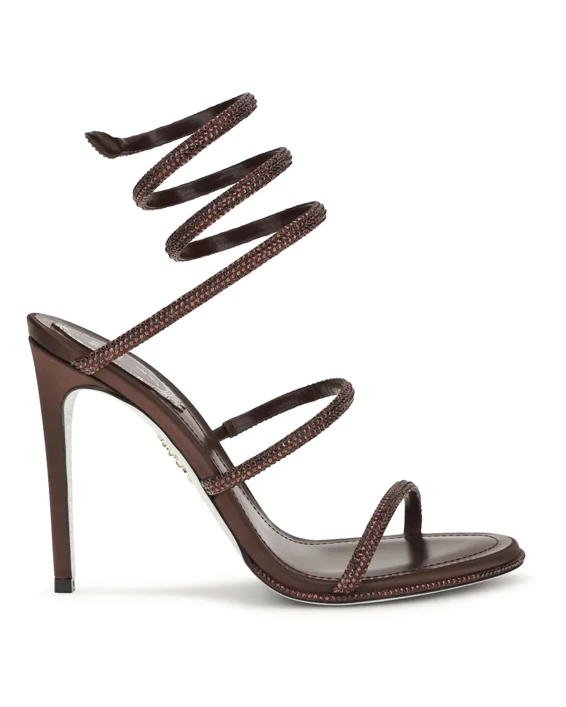 René Caovilla Women's Sandals Cleo Satin Burgundy Fondant Satin-Burgundy Silk Satin/burgundy Burgundy