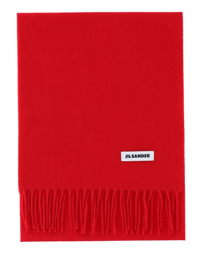 Jil Sander Men's Scarfs Red Virgin Wool Red