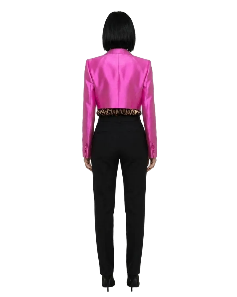 Dolce & Gabbana Women's Fuchsia Silk Blazer Clothing Pink