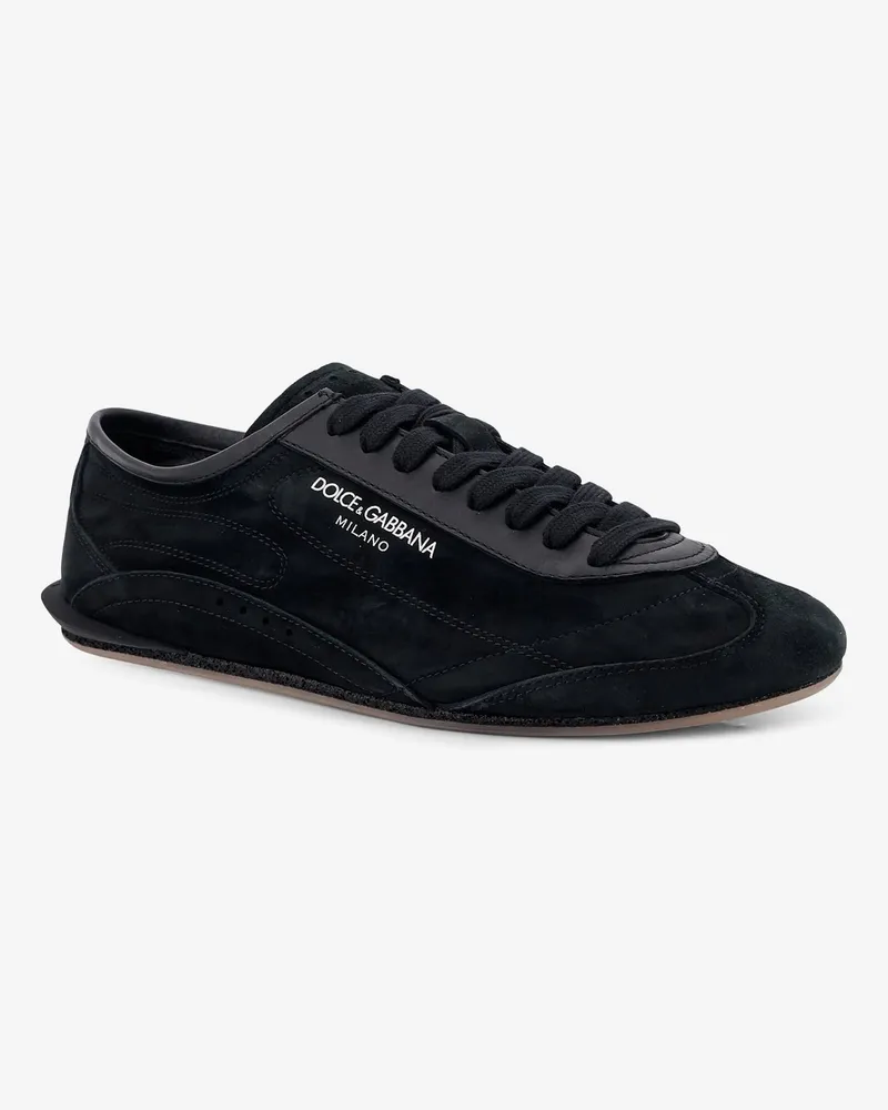 Dolce & Gabbana Men's Leather Sneakers Gimondi Plus Black Trainers Black