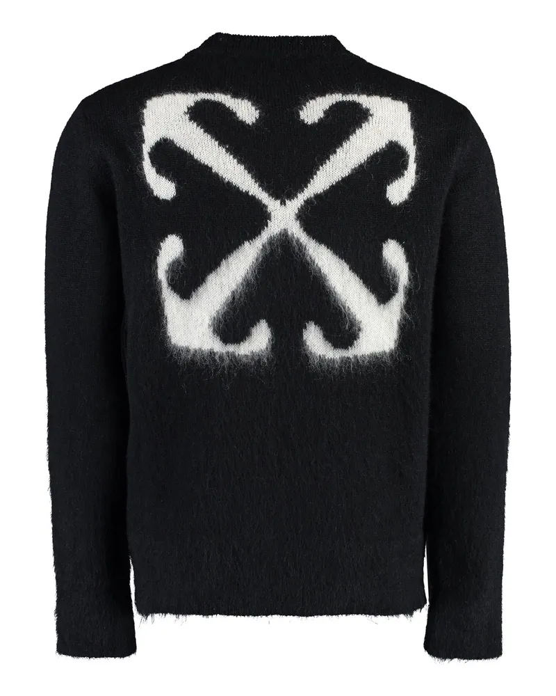 OFF-WHITE Men's Mohair Blend Sweater Black Mohair; Polyamide; Wool Sweatshirts Black
