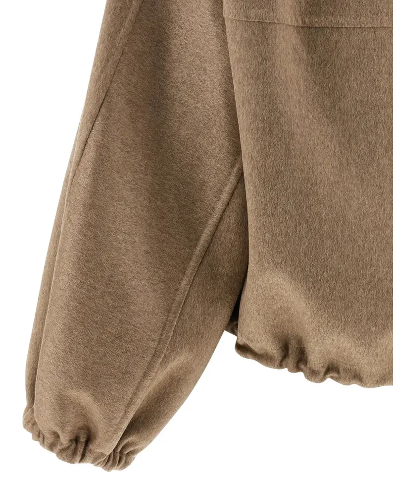 Fabiana Filippi Women's Cashmere Zip-Front Bomber Jacket Aw25 W Beige