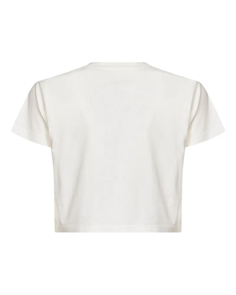 Maison Margiela Women T-Shirt Cropped Jersey White Cotton T-Shirts & Jerseys White