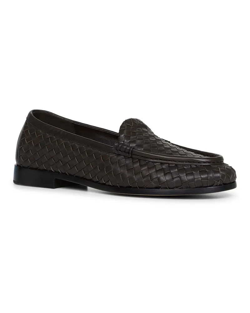 Bottega Veneta Men's Loafers Silenzio Espresso Intrecciato Nappa Leather Brown Lambskin Brown
