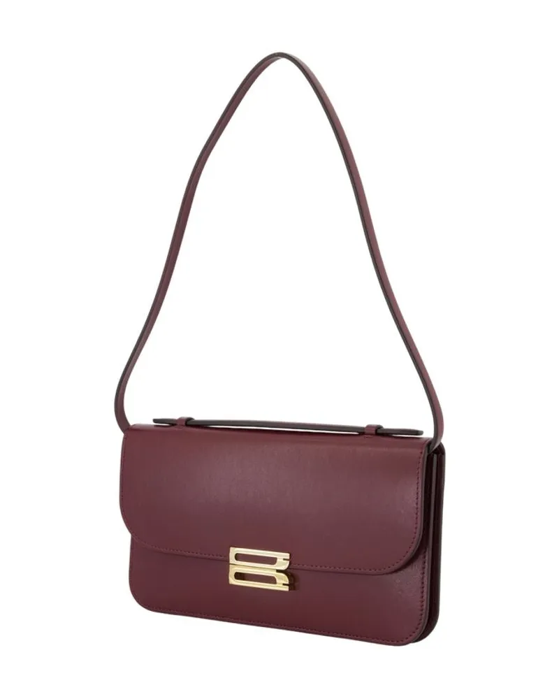 Victoria Beckham Women's Midi Dorian Pochette Pouch -  Leather Burgundy Calfskin Bags Clutches Burgundy