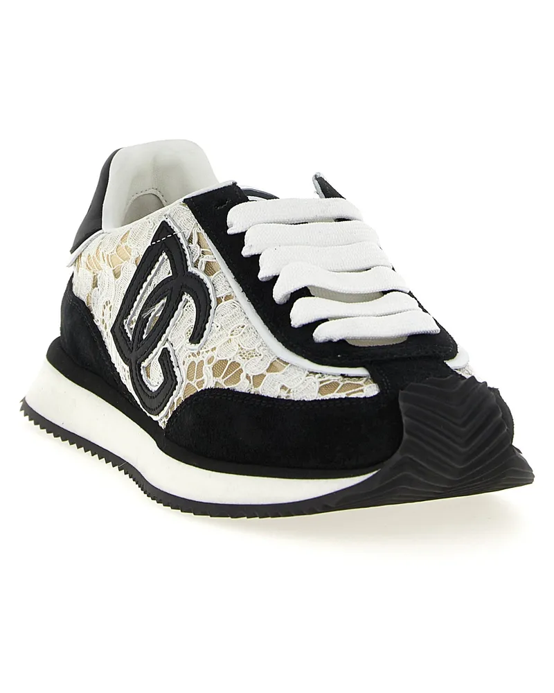 Dolce & Gabbana Women's Bicolor Cotton Sneakers Black
