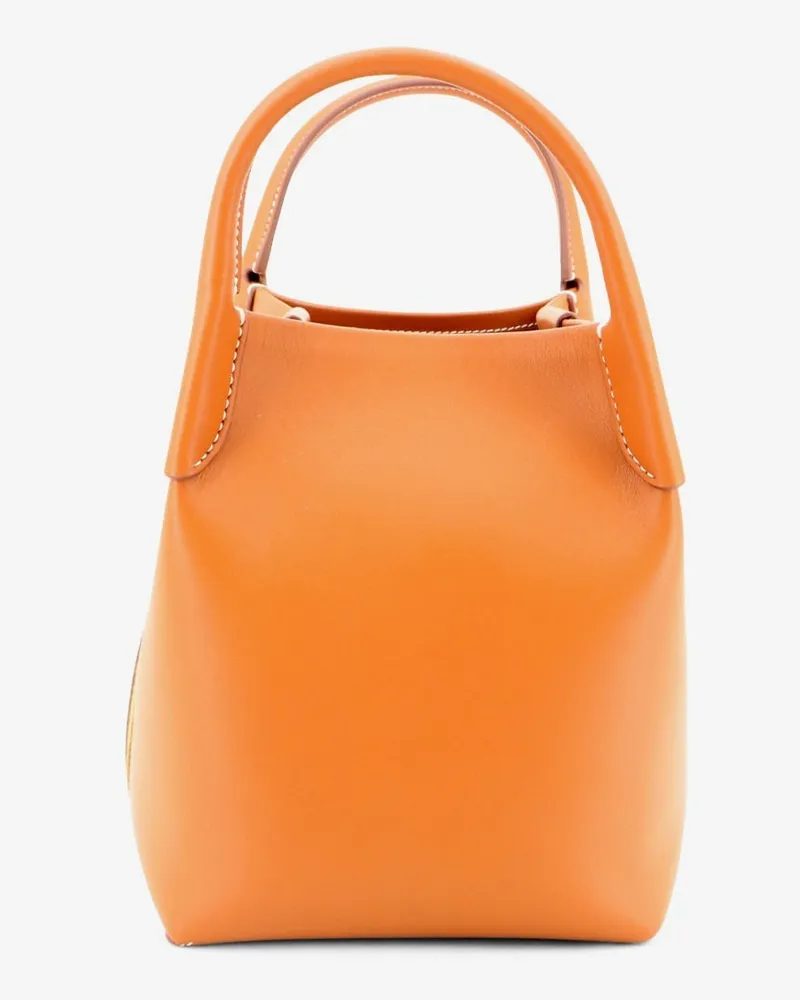 Loro Piana Women's Leather Handbag Bale Brown Handbags Hand Bags Orange
