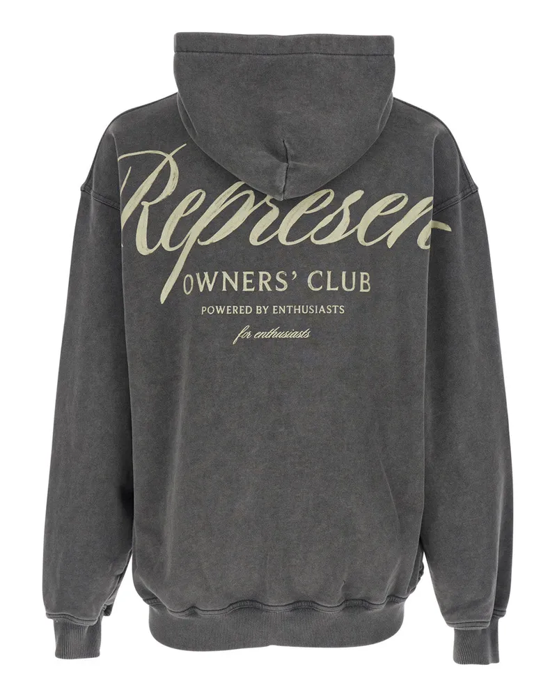 REPRESENT Logo-Embroidered Cotton Sweatshirt — Gray Gray