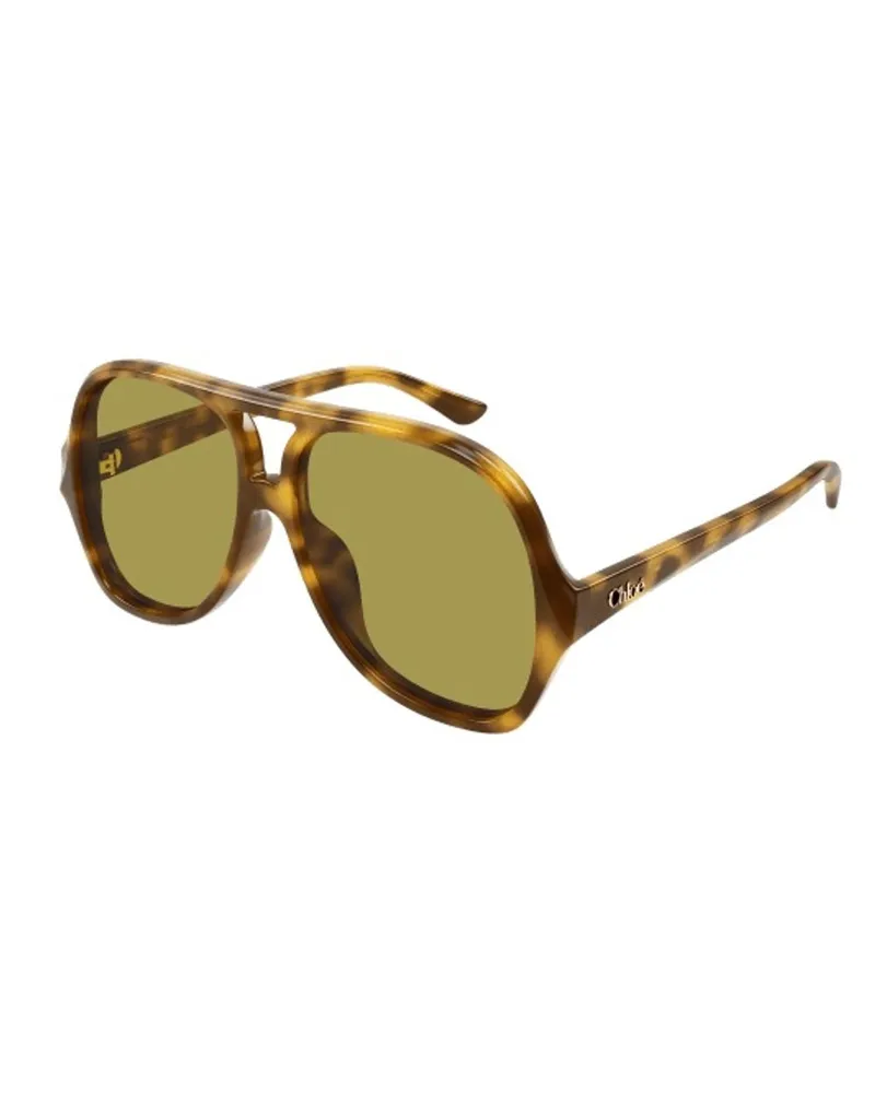 Chloé CH0289S Recycled Acetate Aviator Sunglasses — Brown Brown