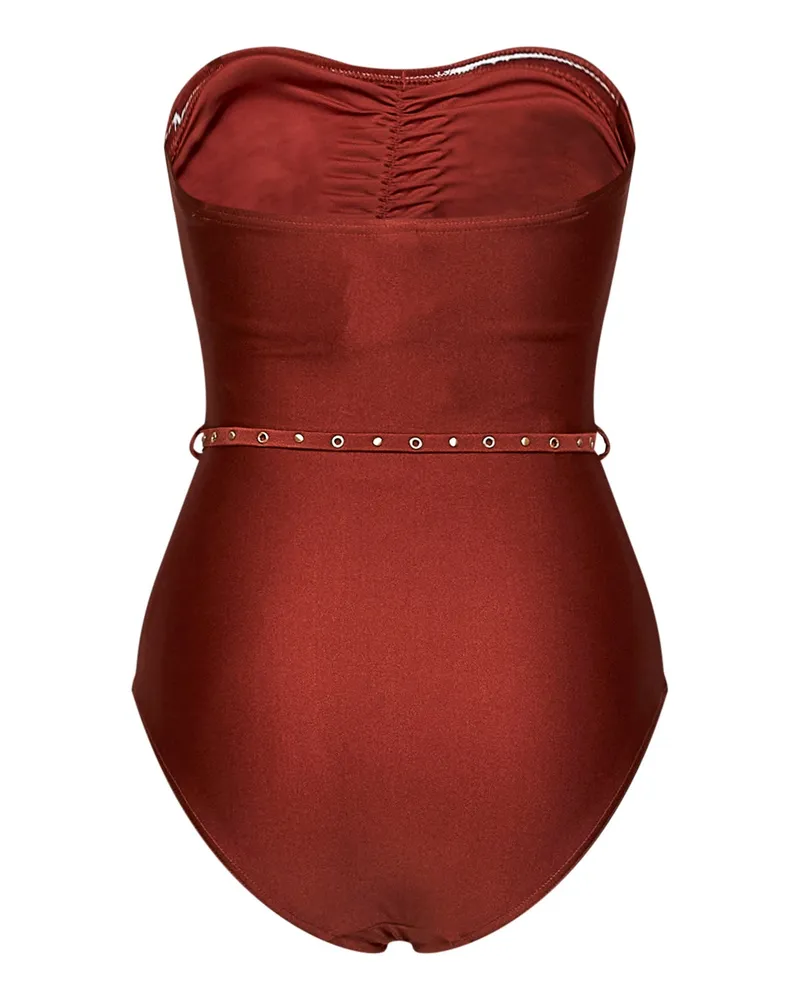 Zimmermann One-Piece Swimsuit — Brown Brown