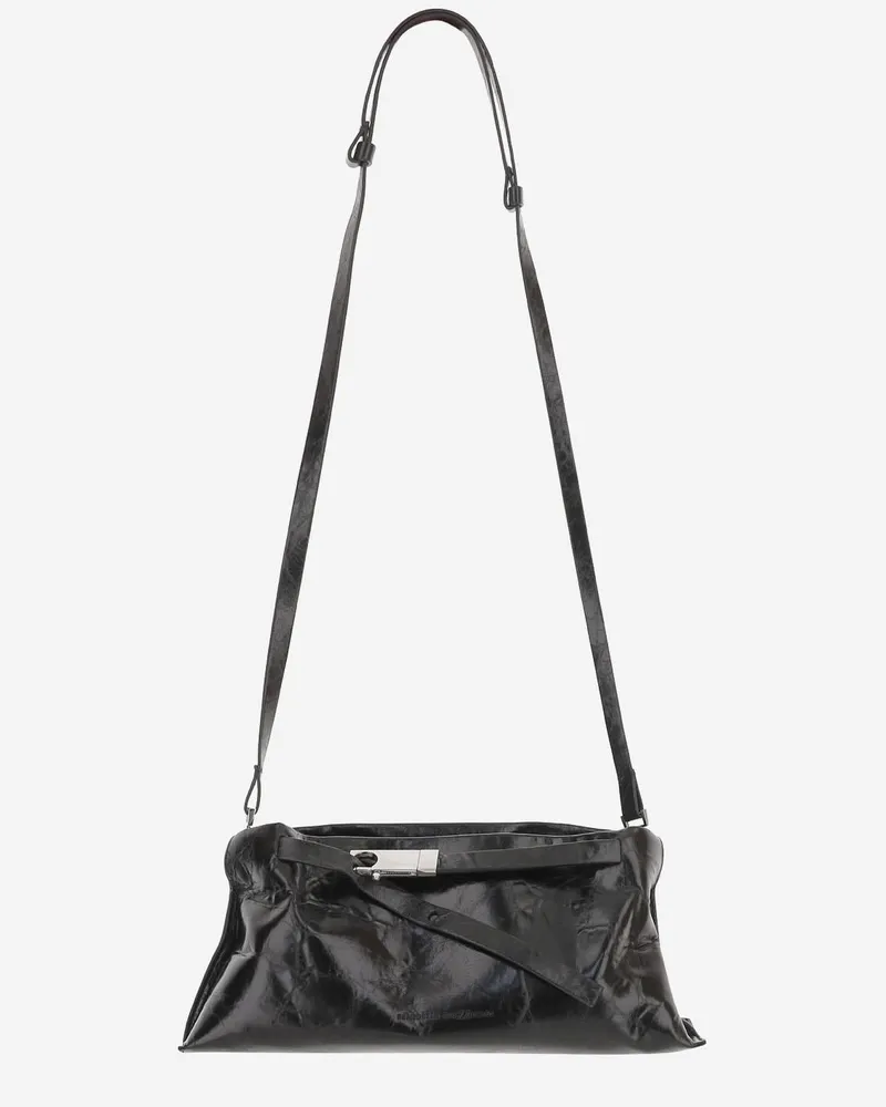 Benedetta Bruzziches Women's Glossy Leather Bag Black Shoulder Black