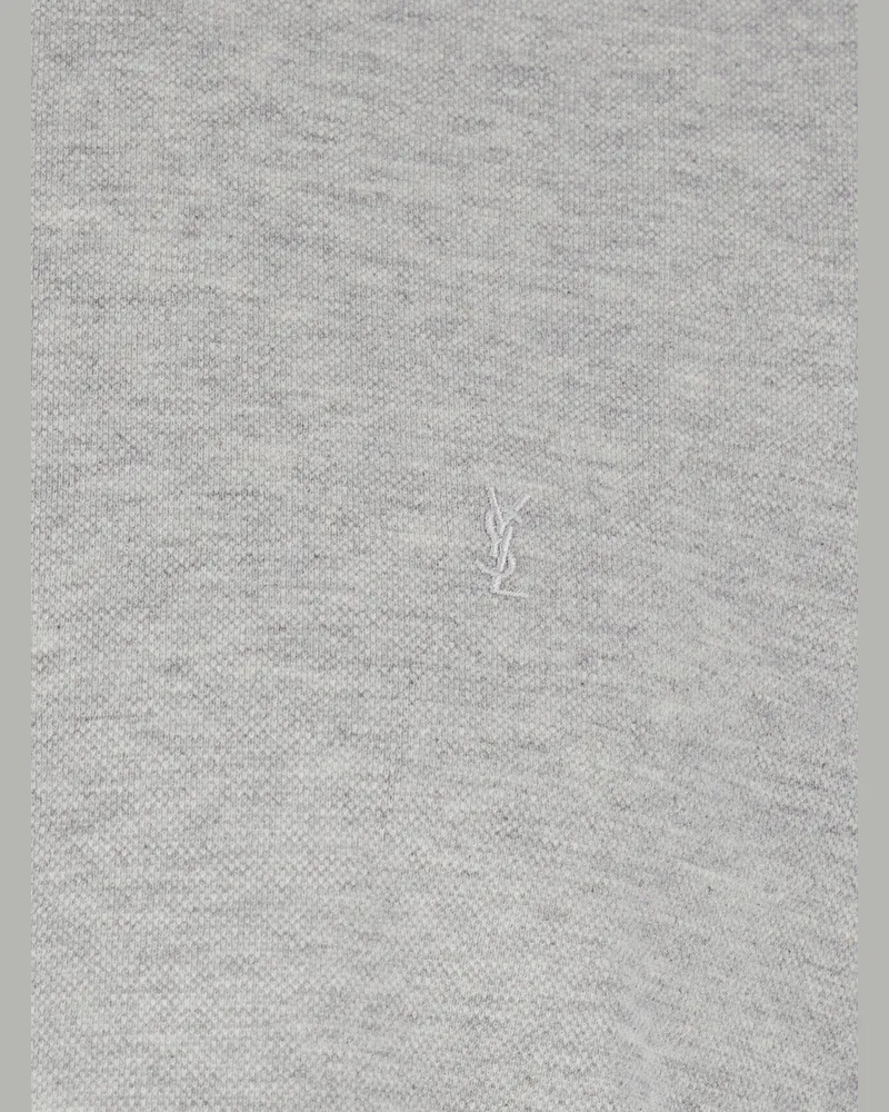 Saint Laurent Men's Crew Neck T-Shirt Grey Cotton T-Shirts And Polos Gray