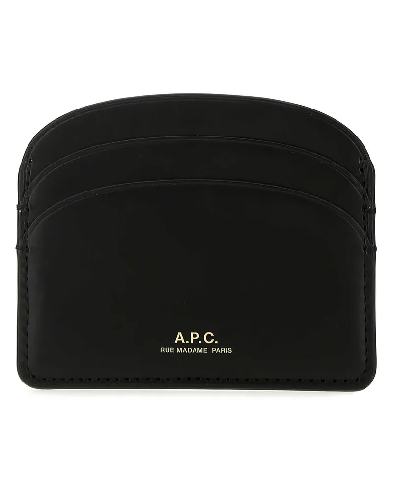 A.P.C. Women's Leather Card Case Black Vache Cases Black