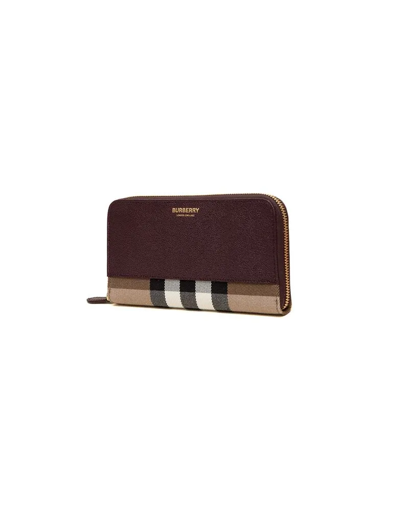 Burberry Cotton Check Wallet — Brown Brown