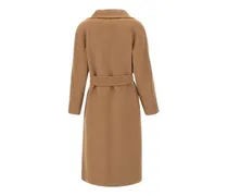 Virgin Wool Wrap Coat — Camel
