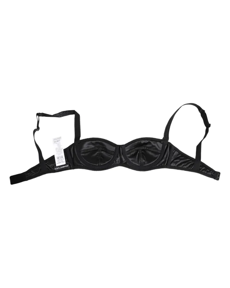 Dolce & Gabbana Silk Satin Wireless Bra — Black Black