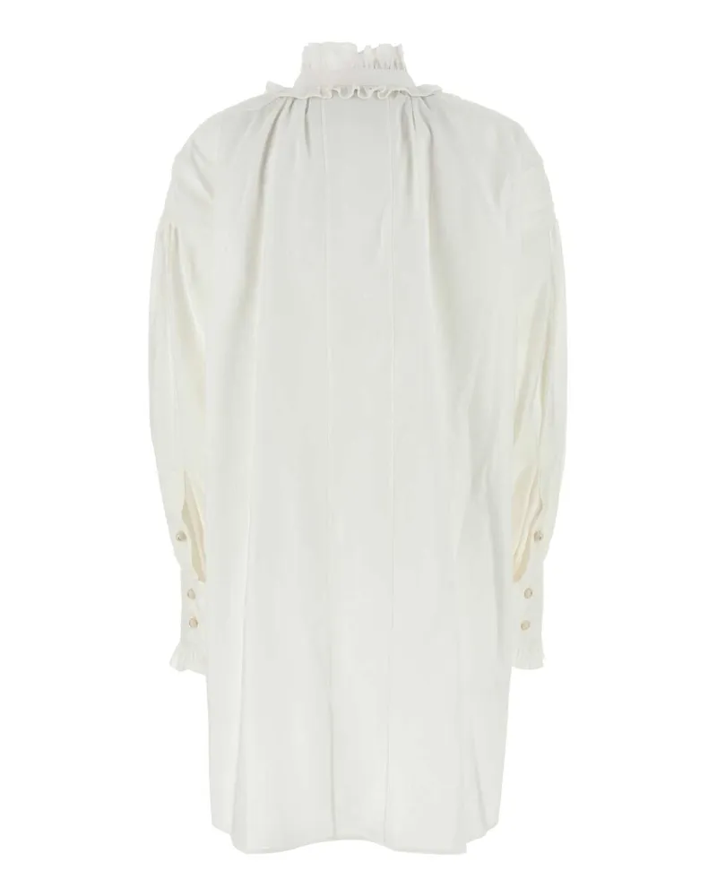 Valentino Garavani Women's White Cotton Blend Dress Bianco Exterior: Linen Silk Abiti White