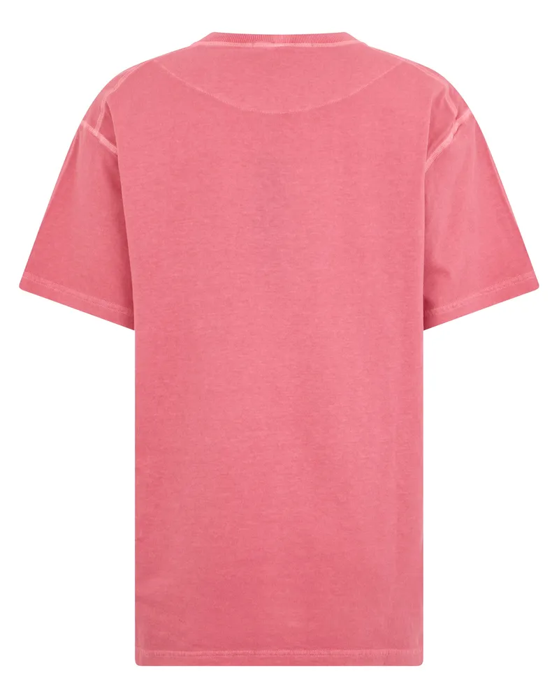 Stone Island Logo-Stitched Cotton T-Shirt — Pink Pink