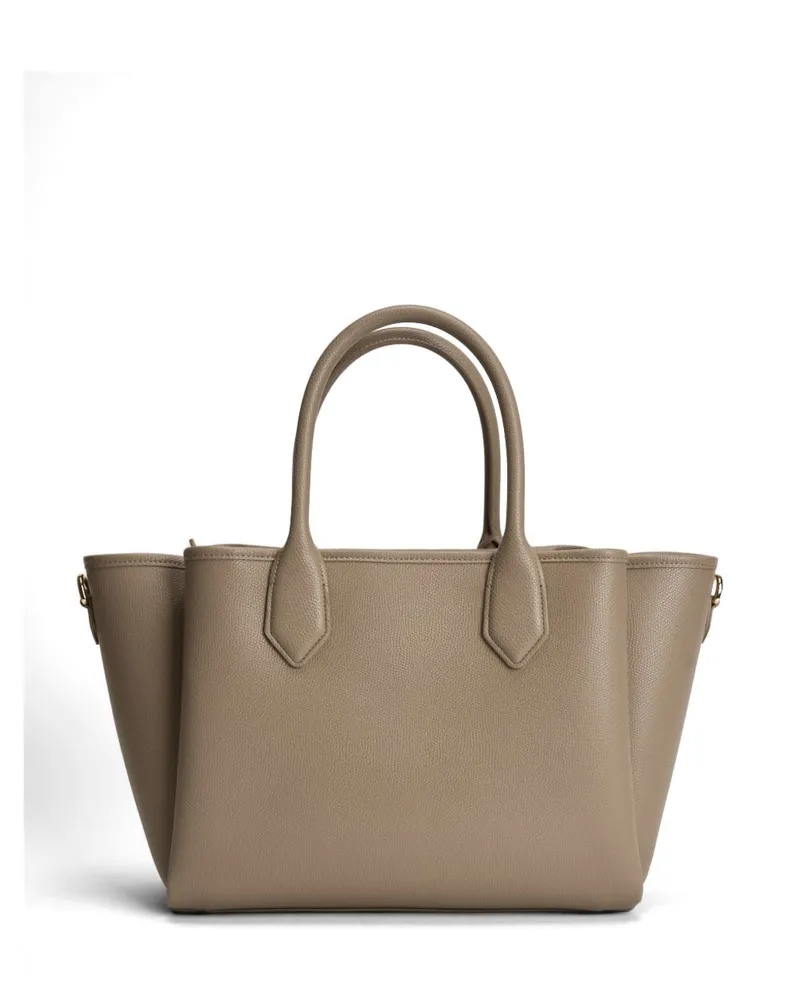 Emporio Armani Grained Leather Tote Bag — Taupe Taupe