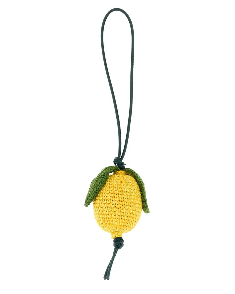 J.W.Anderson Men's Yellow Crochet Lemon Charm Ywllowgreen Portachiavi Keychains Yellow