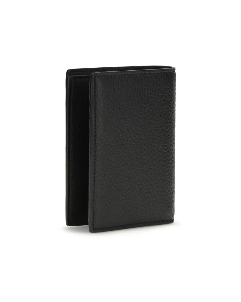 Saint Laurent Men's Black Calf Leather Bos Taurus Wallet Black
