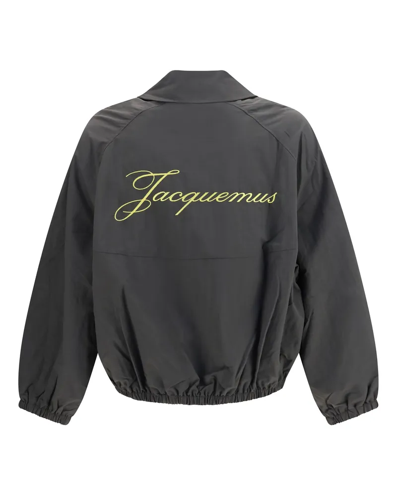Jacquemus Men's Embroidered Jacket Dark Grey Polyamide; Polyurethane Gray