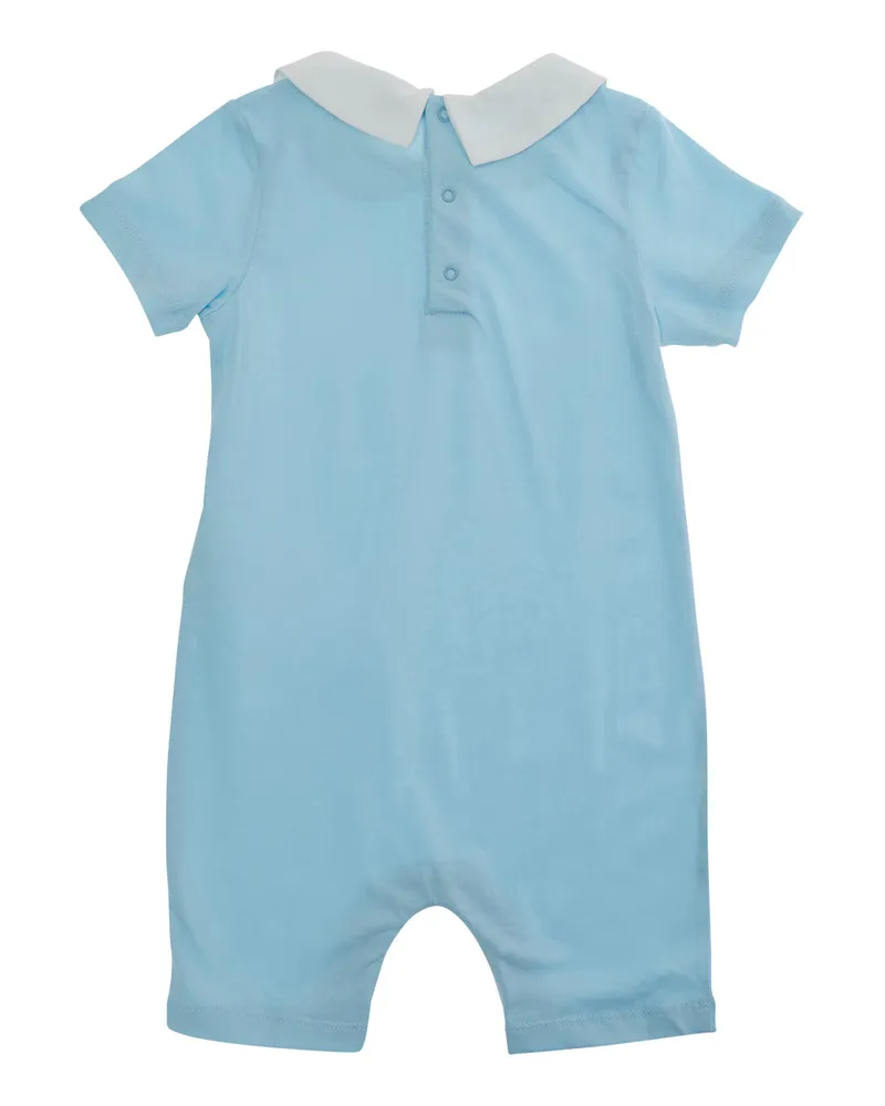 Moschino Unisex Romper Light Blue Cotton Jumpsuits Dress Blue