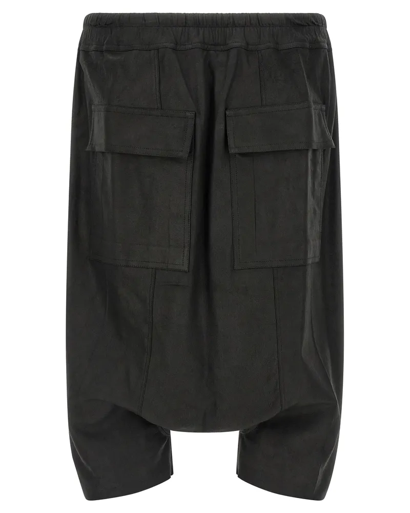 Rick Owens Men's Black Lamb Leather Bermuda Shorts Black