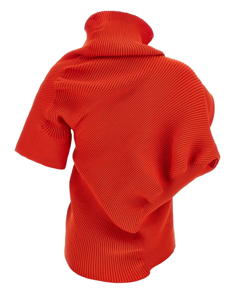 Issey Miyake Women's Multicolor Polyester T-Shirt Red